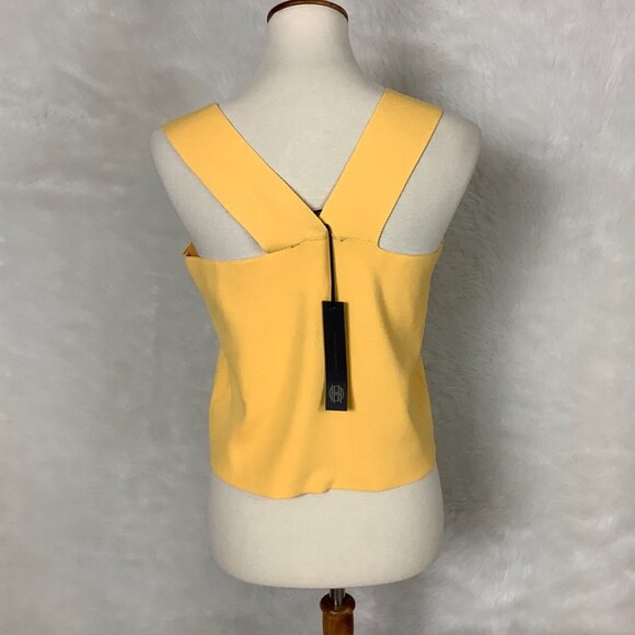 House of Harlow 1960 Yellow Knit Sleeveless Top NWT L - Picture 3 of 6